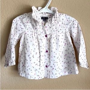 Baby Gap heart print button up blouse